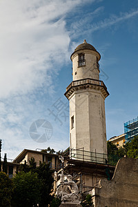 意大利热那亚市风景的白灯屋图片