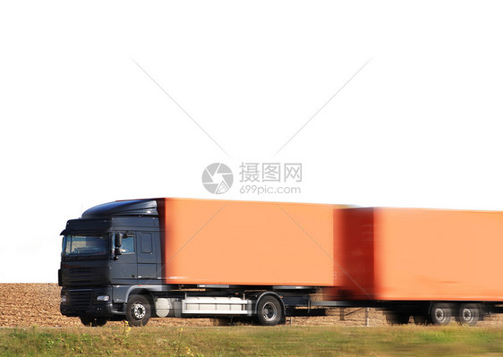 卡车在高速公路上行驶汽车船运运动出口货运商品速度后勤载体旅行图片