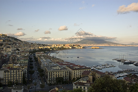 纳不勒斯湾海岸旅游建筑海景海湾城市火山建筑学全景图片