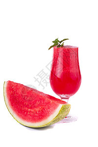西瓜汁西瓜异国饮料玻璃薄荷水果甜点红色液体营养图片