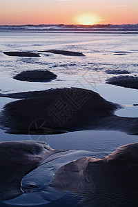 沙格里斯美丽的海滩水池海岸蓝色天空海岸线旅行海洋日落海浪支撑图片
