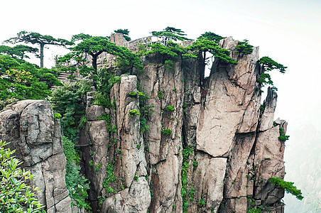 黄山峰山脉国家岩石公园旅游山峰勘探石头森林风景图片