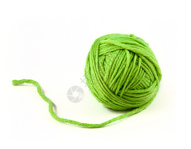 绿线球手工概念羊毛材料线索纺织品爱好棉布细绳绳索图片