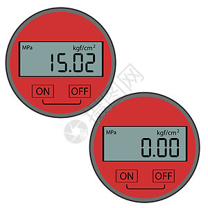 现代数字气压计圆圈商业燃料测量白色气体数字工程技术汽油图片
