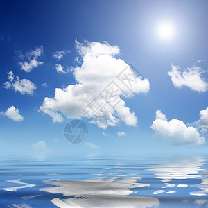 蓝色天空和海洋季节气象阳光环境天气太阳气候日出生态海浪图片