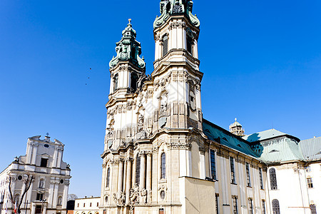 波兰西里西亚Krzeszow朝圣教堂建筑学景点教会外观世界建筑位置旅行教堂历史图片