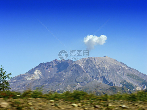 华盛顿圣海伦山高山裂缝蓝色冰川公园顶峰休眠公吨灾害火山图片