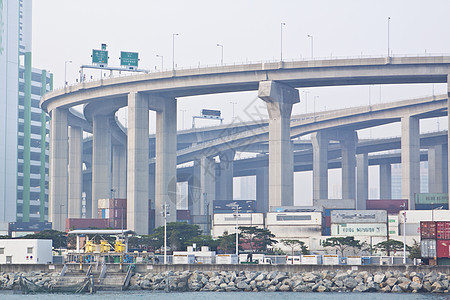 香港的高速公路和高速公路运输汽车交通建筑学天空城市海岸旅行街道卡车图片