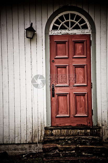旧木门入口木头白色风化石头风格窗户建筑学房子古董图片