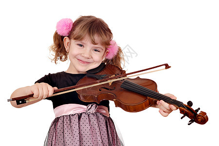 小女孩拉小提琴白色快乐音乐细绳乐器乐趣提琴手孩子女性小提琴家图片