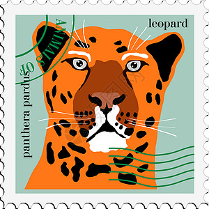 印有豹形图象的邮票图片
