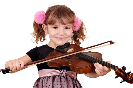有小提琴肖像的漂亮女孩女性小提琴家提琴手乐器乐趣音乐音乐家童年青年细绳图片