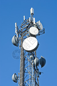 电讯塔收音机通信辐射中继器手机信号电磁车站天空网络图片