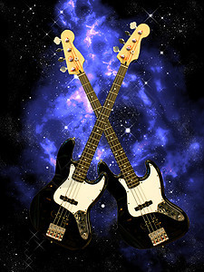 宇宙中的拜斯吉他图片