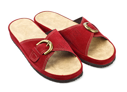 红色拖鞋鞋类照片褐色运动鞋组织海滩纺织品家庭搭扣白色图片