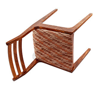 变换旧的椅子照片白色组织棕色正方形座位推翻家具木头图片