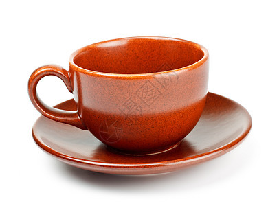 配茶碟的咖啡杯黄色餐具飞碟陶瓷黏土菜肴橙子用具制品白色图片