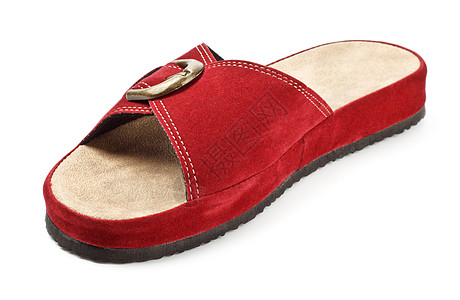 红色拖鞋运动鞋纺织品海滩褐色女性水平搭扣白色鞋类照片图片