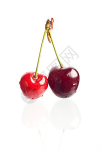 白色的樱桃红色水果食物健康图片