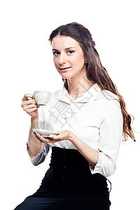 清晨一杯咖啡休息领导纸杯办公室就业成年人闲暇头发商务职业图片