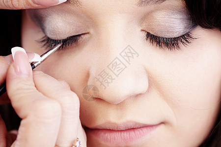 化妆品治疗艺术家女性刷子眼影女士眼睛皮肤女孩睫毛图片