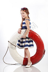 赛艇海军童年戏服水手女孩孩子魅力海洋裙子衣服图片