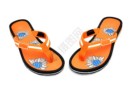 翻滚式双页海滩丁字裤沙滩凉鞋橙子橡皮鞋类塑料拖鞋图片