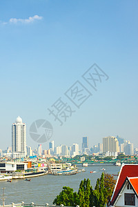 Chao Phraya河王国蓝色建筑旅行热带城市文化市中心传统运输图片