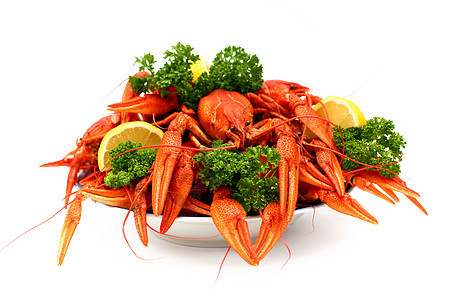 大量龙虾红色海鲜美食午餐食物贝类图片