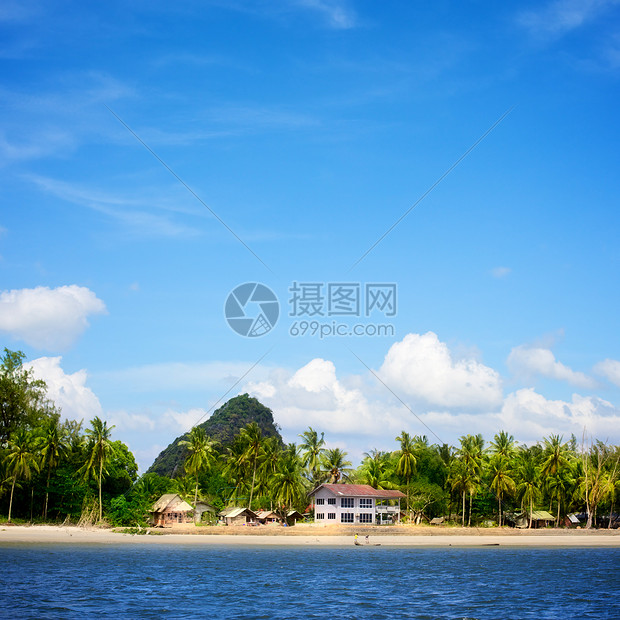 安达曼海岸海滩天堂平房风景假期太阳异国旅游森林水晶图片