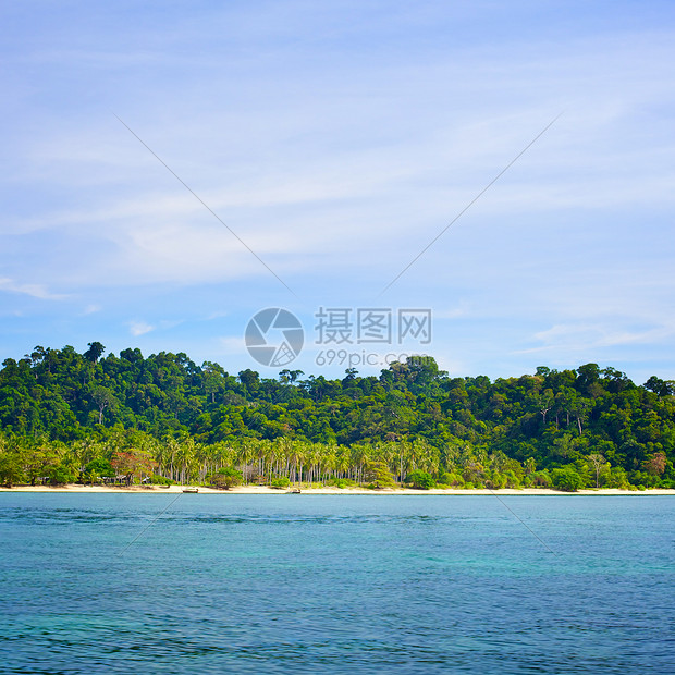 安达曼海岸棕榈海洋蓝色太阳天蓝色照片娱乐异国天堂水晶图片