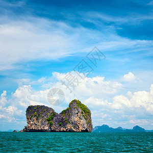 安达曼海群岛假期岩石正方形天堂悬崖情调海洋反射阳光旅行图片