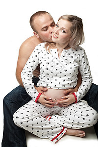 幸福家庭父母腹部夫妻女性男性母性图片