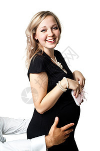 怀孕快乐黑色父母母性腹部白色男性妻子丈夫女性图片