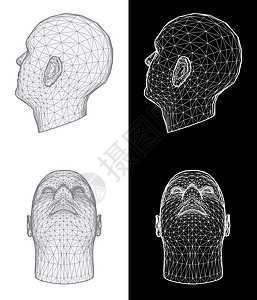 人类头部 消化版版本成人光栅化身体面具元素设计背景部位解剖学黑色图片