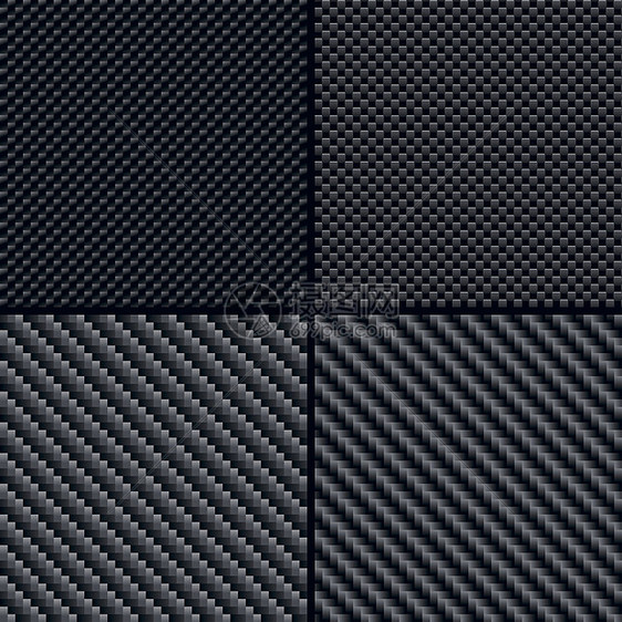 碳纤维无缝模式集成碳纤维正方形插图材料灰色光栅化编织黑色技术图片