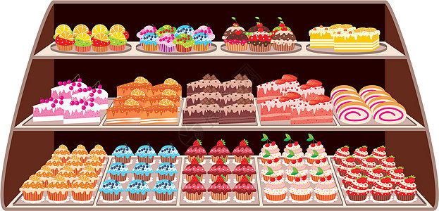 甜甜店甜点店铺浆果橱窗明胶饼干食物柠檬糖果柜台图片