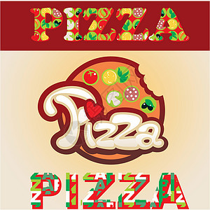 披萨比萨标签字体旅行背景图片
