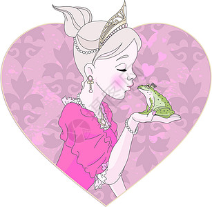 亲吻青蛙公主动物裙子魔法卡通片童话图画书蟾蜍王子戏服绘画图片