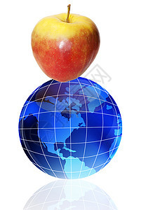 生态概念健康世界食物白色红色蓝色水果行星地球图片
