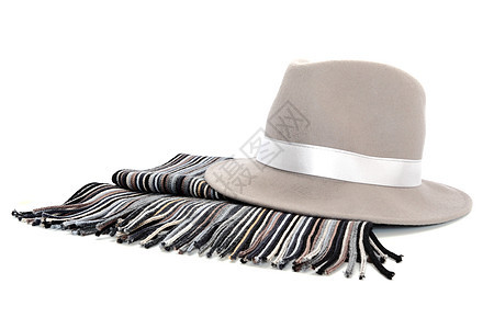 灰色帽子披肩传统魅力季节性衣服戏服围巾颈巾织物头巾图片