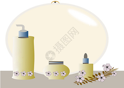 化妆品奶油肥皂卫生罐子芳香香味镜子香水疗法面霜背景图片