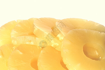 黄罐头菠萝环 素食菠萝食物圆圈水果横截面戒指生活方式黄色图片
