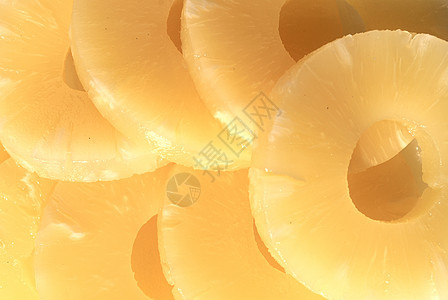 黄罐头菠萝环 素食戒指水果黄色食物生活方式横截面菠萝圆圈图片