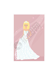 美丽的新娘卡冠冕女性插图化妆品婚礼妻子花环仪式青年伴娘图片