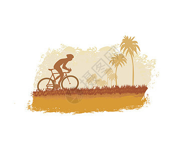 自行车海报座位运动男生插图车辆乐趣卡片诡计旅游休闲图片