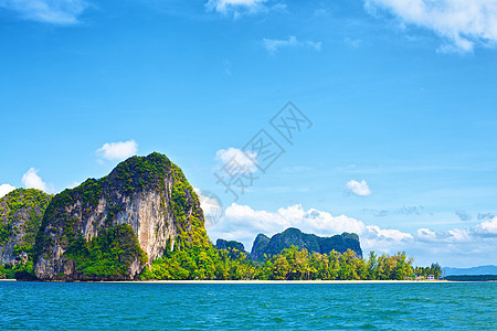 安达曼海群岛娱乐悬崖支撑天空天堂蓝色海景山峰太阳海岸线图片