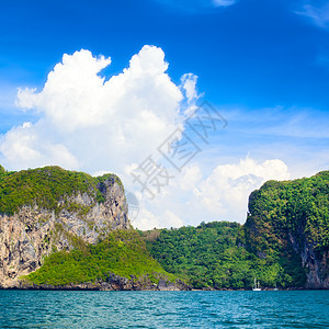 安达曼海岛情调异国热带天空正方形波峰假期丛林海洋蓝色图片