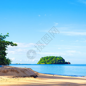 热带岛屿海洋晴天风景石头假期照片天堂情调地平线太阳图片
