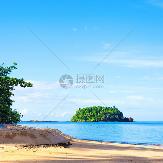 热带岛屿海洋晴天风景石头假期照片天堂情调地平线太阳图片